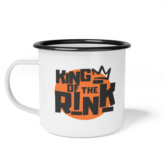 KING OF THE RINK ENAMEL MUG.