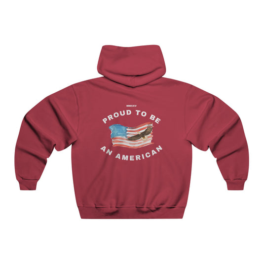 PROUD AMERICAN. ADULT HOODIE.