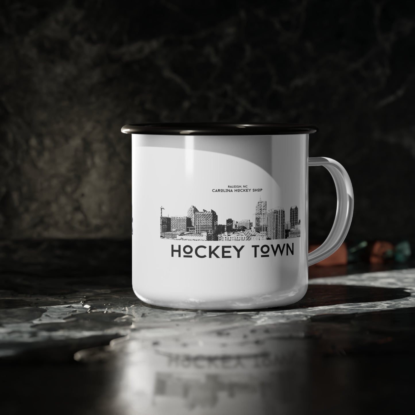 HOCKEY TOWN ENAMEL MUG