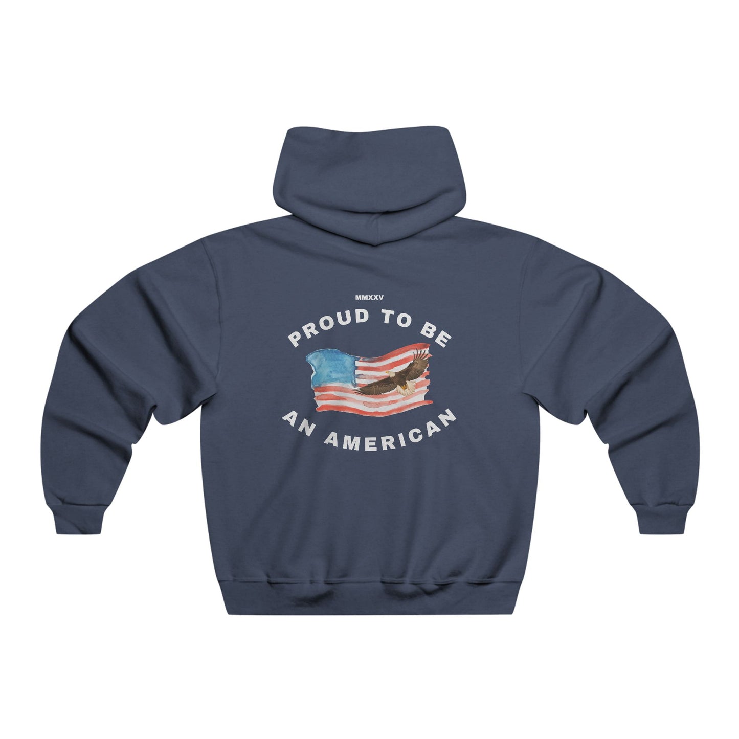 PROUD AMERICAN. ADULT HOODIE.